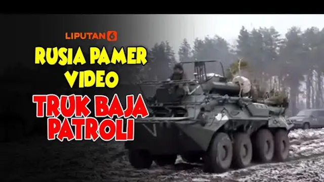 Kementerian Pertahanan Rusia merilis sebuah video pada Sabtu, 5 Maret 2022 yang menunjukkan kendaraan lapis baja seperti truk dan pengangkut personel sedang patroli di wilayah Kyiv, Ukraina.