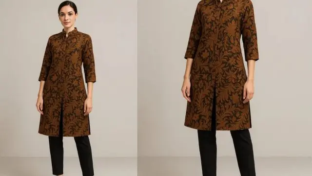 rekomendasi padu padan bawahan untuk tunik batik belah panjang