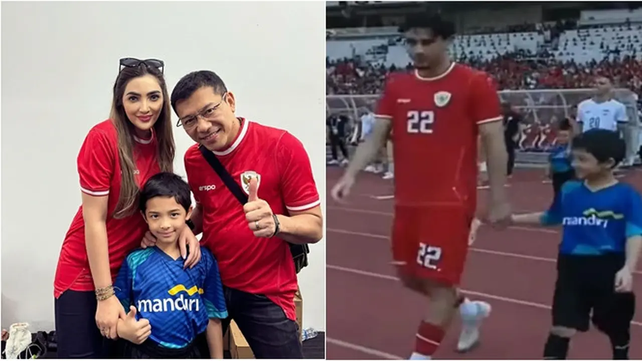 6 Potret Arsya Hermansyah Jadi Pendamping Garuda, Digandeng Nathan Tjoe-A-On