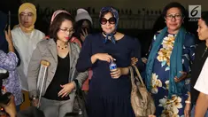 Terlapor kasus penamparan terhadap petugas Avsec, Joyce Warouw, tiba di Gedung Direktorat Reserse Kriminal Umum Polda Metro Jaya, Jakarta, Jumat (7/7). (Liputan6.com/Immanuel Antonius) 