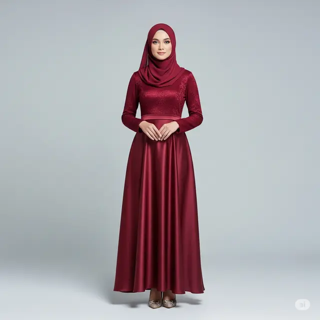 Tren Long Dress Brokat Muslim Terkini.