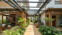 7 Inspirasi Rumah dengan Koridor Terbuka di Tengah Bangunan, Hunian Tropis Sejuk Bebas Pengap