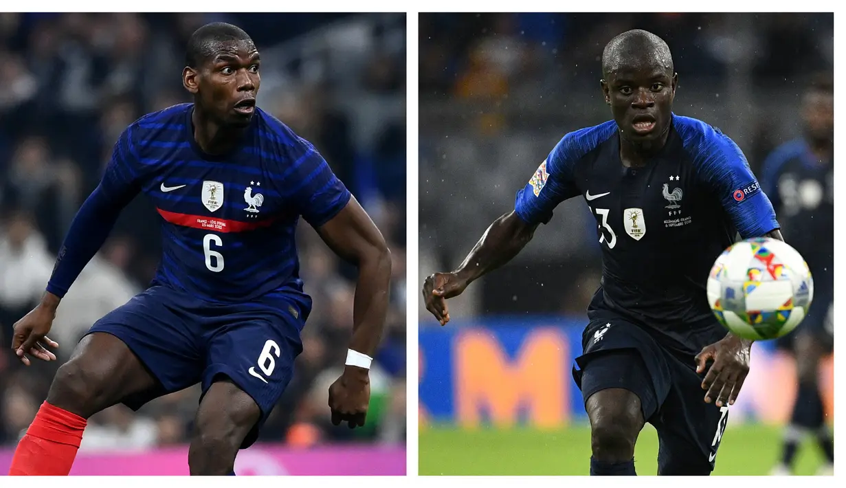 Dua gelandang andalan Timnas Prancis, Paul Pogba dan N'Golo Kante dipastikan absen membela Tim Ayam Jago dalam usaha mempertahankan gelar di Piala Dunia 2022 Qatar. Keduanya tengah mengalmai cedera saat membela klubya masing-masing. Dengan absennya kedua pemain tersebut, kini Timnas Prancis menggantungkan harapan kepada 5 gelandang alternatif yang bisa menjadi pilihan pelatih Didier Deschamps di Qatar nanti. Berikut profil kelima gelandang tersebut. (Kolase AFP)