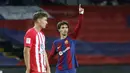 Gol semata wayang kemenangan Barca dicetak oleh Joao Felix (28'), pemain yang dipinjamkan Atletico. (AP Photo/Joan Monfort)