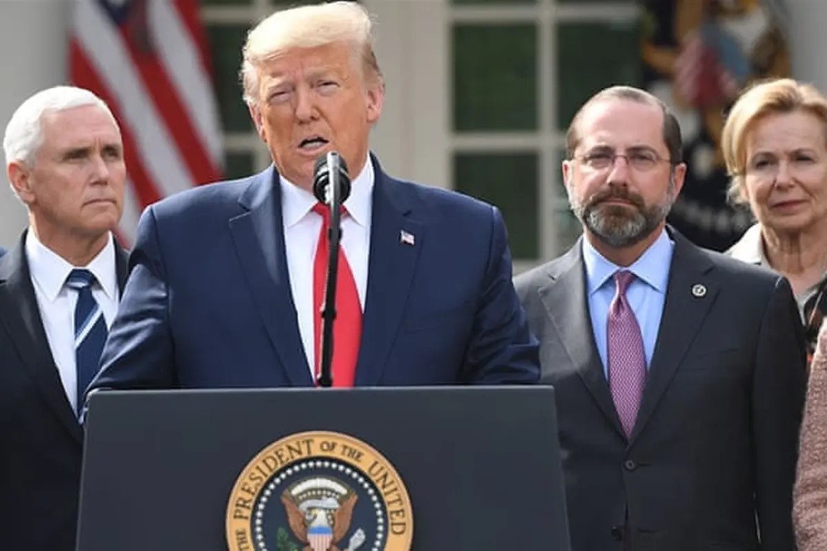 Konferensi pers oleh Presiden AS Donald Trump terkait Virus Corona yang kasusnya terus meningkat di Amerika Serikat.