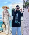 OOTD Artis Berhijab di Pantai [Instagram]