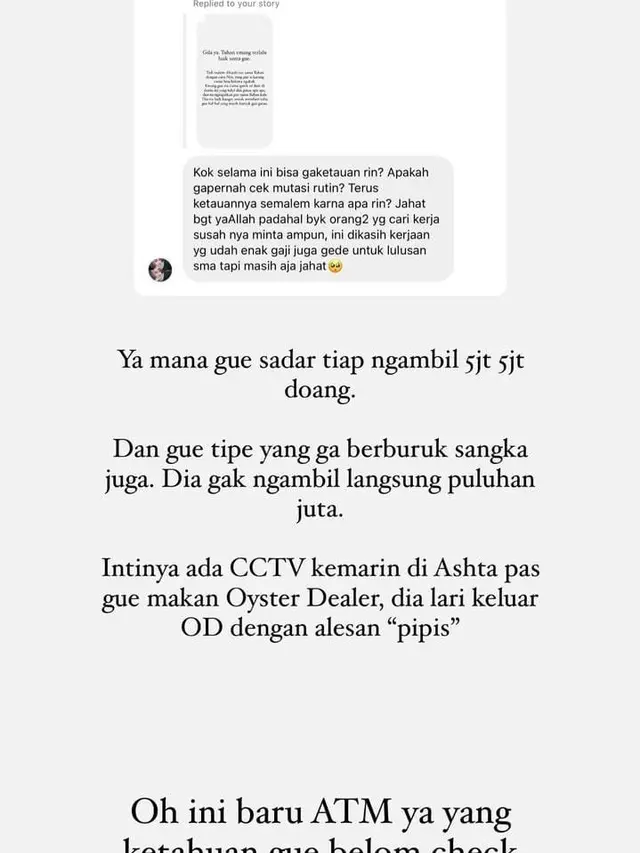 Instastory Awkarin tentang asisten pribadinya