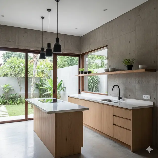 Model Dinding Dapur Minimalis yang Estetik (Foto: Gemini AI)