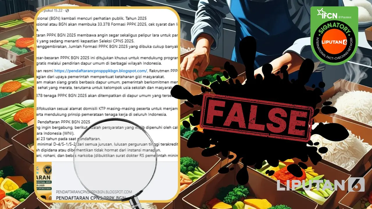 Tangkapan layar klaim link pendaftaran PPPK Badan Gizi Nasional (BGN) 2025