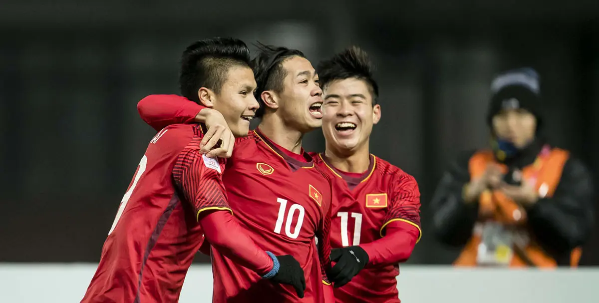 Timnas Vietnam U-23 melaju ke semifinal Piala AFC U-23 2018 setelah mengalahkan Irak lewat adu penalti (20/1/2018). (Bola.com/Dok. AFC)