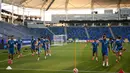 Para pemain Iran mengikuti sesi latihan di Carson Sports Park, California pada Minggu 14 Juni 2026, menjelang pertandingan Grup G Piala Dunia 2026 melawan Selandia Baru. (Patrick T. Fallon/AFP)