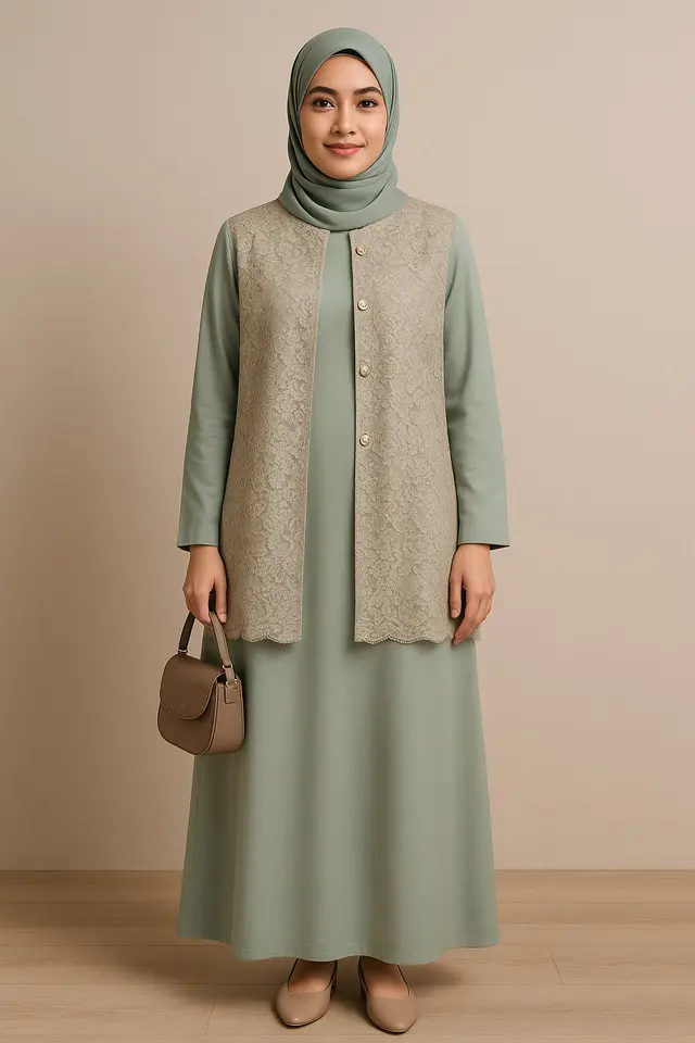 5. Outer Brokat Mid-Length with Side Button