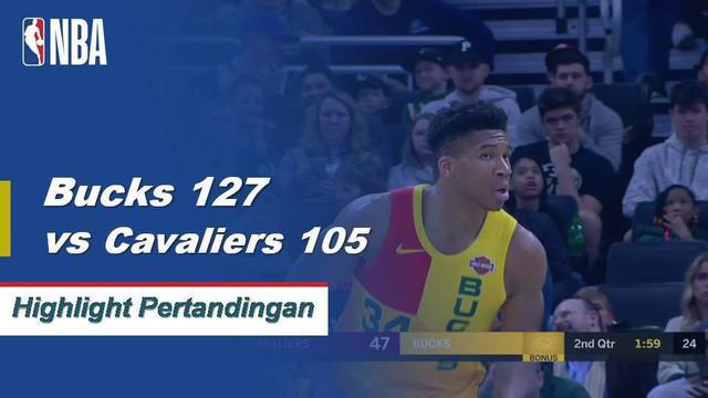 Giannis Antetokounmpo skor 26 poin 10 rebound untuk mengangkat ke Milwaukee Bucks atas Cleveland Cavaliers 127-105.