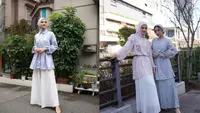 Blouse dan rok pleats kolaborasi brand fashion muslim Puru Kambera X Heavenly Blush