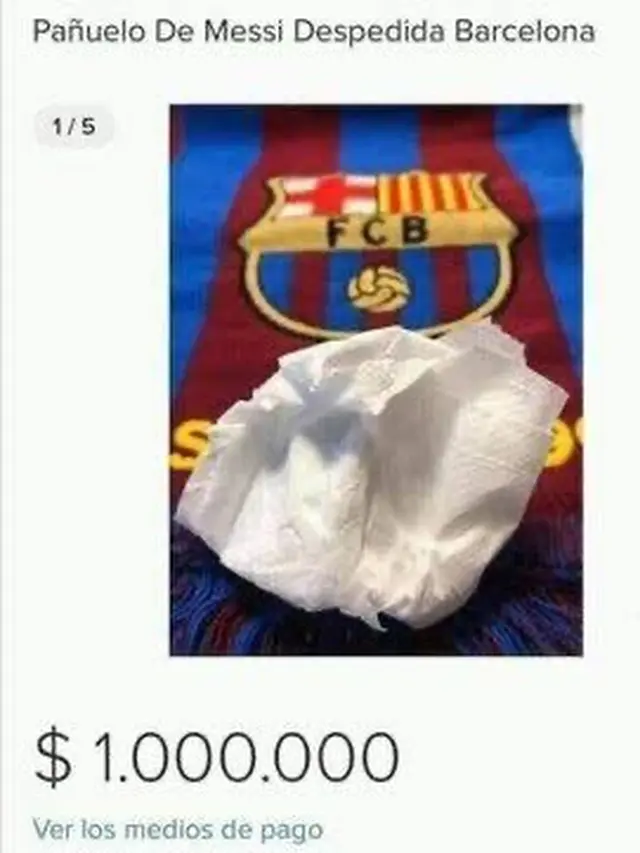Tisu Bekas Air Mata Lionel Messi Dijual Rp14 Miliar
