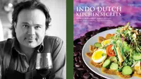 Jeff Keasberry dan buku resep masakan Indonesia buatannya, Indo Dutch Kitchen Secret. (http://thenaf.org)