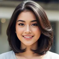 Model Rambut Wanita Atas Pendek Bawah Panjang (Image by Gemini AI)