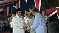 Prabowo Subianto saat konferensi pers di kediamannya di Jalan Kertanegara Jakarta Selatan, Rabu (20/3/2024). (Merdeka.com)