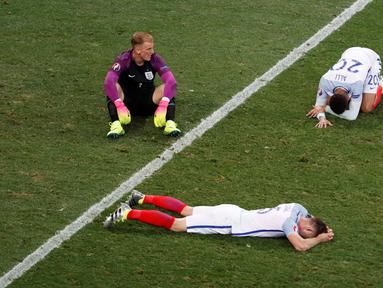 Inggris dipaksa pulang kampung setelah takluk 1-2 dari Islandia pada babak 16 besar Piala Eropa 2016, Selasa (28/6/2016) dini hari WIB. (Reuters/Yves Herman)