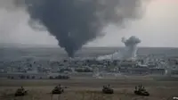 Militer AS gempur ISIS di Kobane. (BBC)