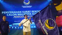 DPD Partai Nasional Demokrat (Nasdem) Surabaya secara resmi mengusung Machfud Arifin untuk maju ke Pilkada Surabaya 2020. (Liputan6.com/ Dian Kurniawan)