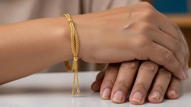 Model Gelang Emas Rantai Kepang Elegan untuk Usia 50 ke Atas