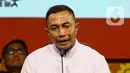 Calon gubernur DKI Jakarta nomor urut dua Dharma Pongrekun saat debat kedua Pemilihan Gubernur DKI Jakarta pada Pemilihan Kepala Daerah (Pilkada) Serentak 2024 di Beach City International Stadium, kawasan wisata Ancol, Jakarta Utara, Minggu (27/10/2024). (Liputan6.com/Angga Yuniar)