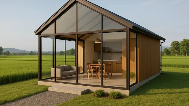 7 Desain Rumah Sederhana di Pinggir Sawah Tapi Terlihat Indah, Adem dan Estetik