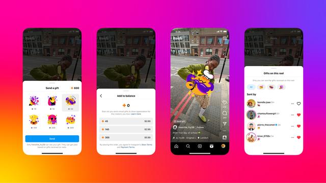 Fitur gift di Instagram Reels (Instagram)