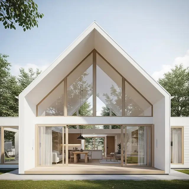 Model Rumah Mungil Tapi Mewah dengan Atap Pelana Klasik (Image by Gemini AI)