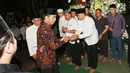 Presiden RI Joko Widodo atau Jokowi tiba untuk melayat istri almarhumah Presiden ke-6 RI Soesilo Bambang Yudhoyono, Ani Yudhoyono di Puri Cikeas, Bogor, Sabtu (1/6/2019). Almarhumah Ani Yudhoyono meninggal dunia di National University Hospital (NUH) Singapura. (Kapanlagi.com/Budi Santoso)