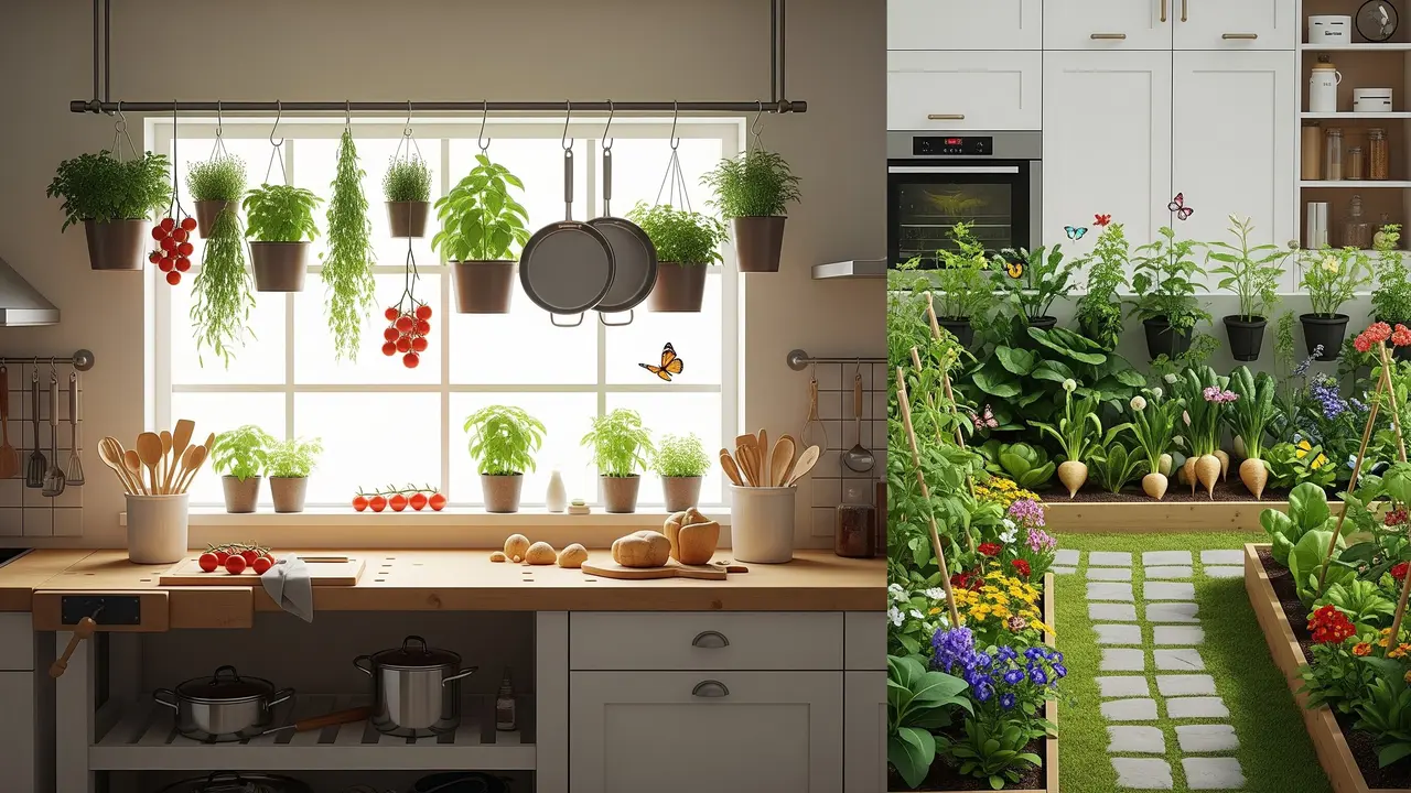 Model Dapur Berdampingan dengan Kebun Sayur Mini/Gemini AI