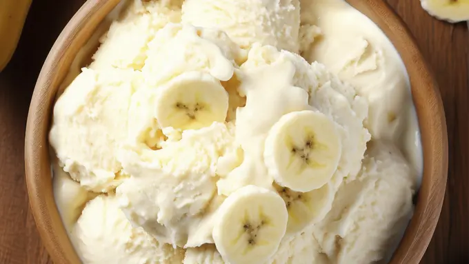 Ilustrasi Ice Cream Satu Bahan dengan Pisang