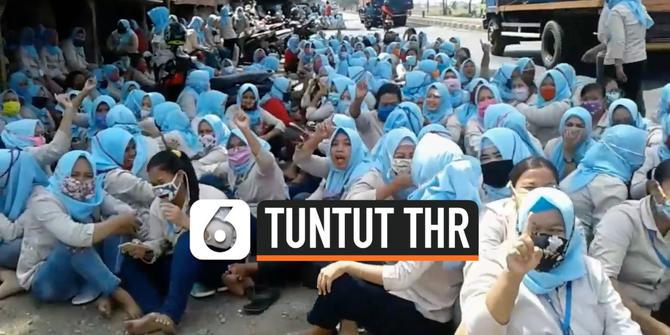 VIDEO: Abaikan PSBB, Ribuan Buruh di Subang Unjuk Rasa Tuntut THR