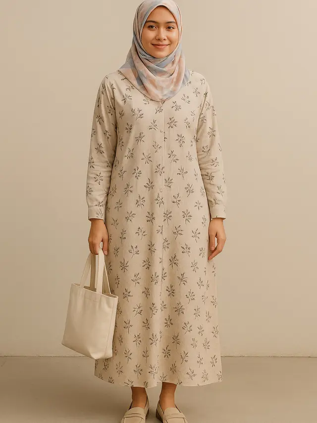 Gamis Motif Floral Warna Pastel Terbaru (Foto: ChatGPT)