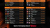 Jadwal live streaming pertandingan Liga Europa 2024/25 Matchweek 1 di Vidio Pekan Ini. (sum. doc. Vidio.com)