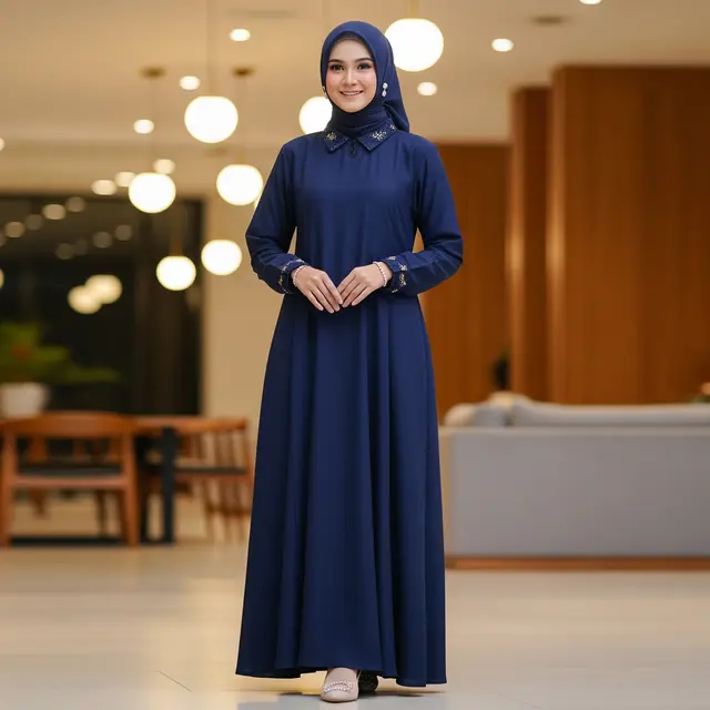 Warna Gamis yang Tidak Mudah Kusam Setelah Dicuci (Image by Gemini AI)