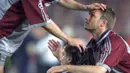 Pemain Bayern Munchen, Jens Jeremis Michael Tarnat tampak sedih usai ditaklukkan Manchester United pada laga final Liga Champions di Stadion Camp Nou, Barcelona (26/5/1999). Manchester United menang 2-1 atas Bayern Munchen. (AFP/Patrick Hertzog)