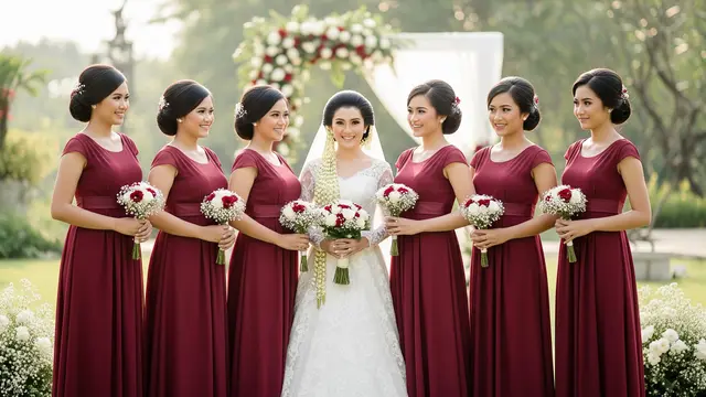 8 Model Baju Bridesmaid Burgundy: Tampilan Elegan, Serasi, dan Menawan di Hari Pernikahan