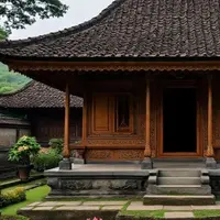 Ilustrasi Rumah Tradisional Jawa Listrik (Sumber Gambar: Meta AI)