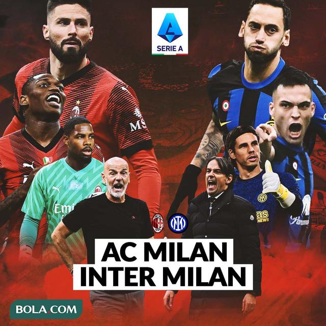 Liga Italia - AC Milan Vs Inter Milan - Ilustrasi Duel