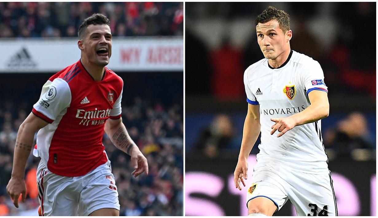 <p>Foto kombo Granit Xhaka (kiri) dan Taulant Xhaka. Granit Xhaka memiliki karir lebih cemerlang dari sang kakak Taulant Xhaka. Sang adik kini menjadi jendral lapangan bagi Arsenal sedangkan Taulant justru masih berkutat di liga lokal memperkuat Basel FC. (AFP/Glyn Kirk/Franck Fife)</p>