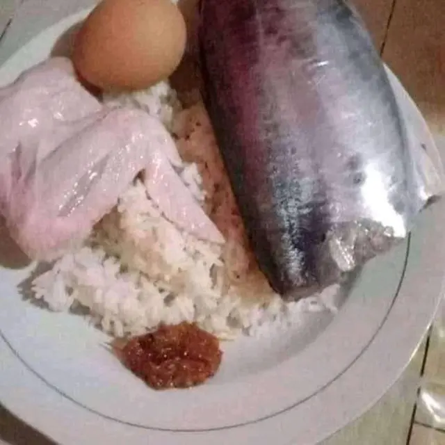 6 Potret Nasi dengan Lauk Mentah Ini Nyeleneh, Bikin Nafsu Makan Hilang