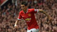 Angel Di Maria - Winger asal Argentina didatangkan dengan transfer yang terbilang mahal, 60 juta pounds dari Real Madrid. Namun setengah musim kemudian Di Maria dijual ke Paris Saint-Germain. (AFP/Paul Ellis)