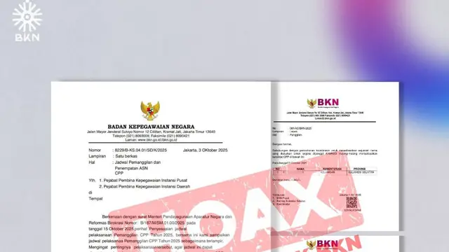Surat keputusan (SK) palsu yang mencatut nama pejabat di lingkungan BKN. (Foto: BKN)