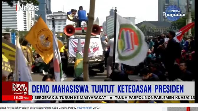 Penelusuran klaim tidak ada stasiun Tv yang memberitakan unjuk rasa mahasiswa 28 Maret 2022