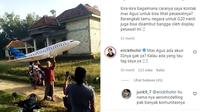 Menteri Erick cari Mas Agus pembuat miniatur pesawat Garuda Indonesia yang bisa terbang.(Liputan6.com/tangkapan layar)