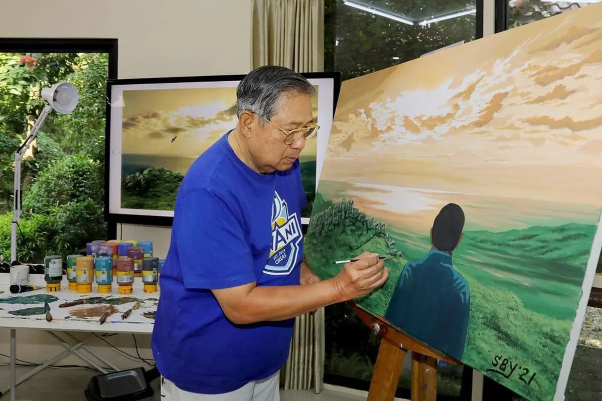 Potret Hasil Lukisan Terbaru SBY di Atas Kanvas Berukuran Besar, Tampilkan Pemandangan Indah Grand Canyon