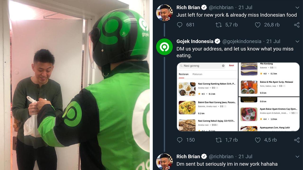 Gojek Antarkan Makanan ke Rich Brian