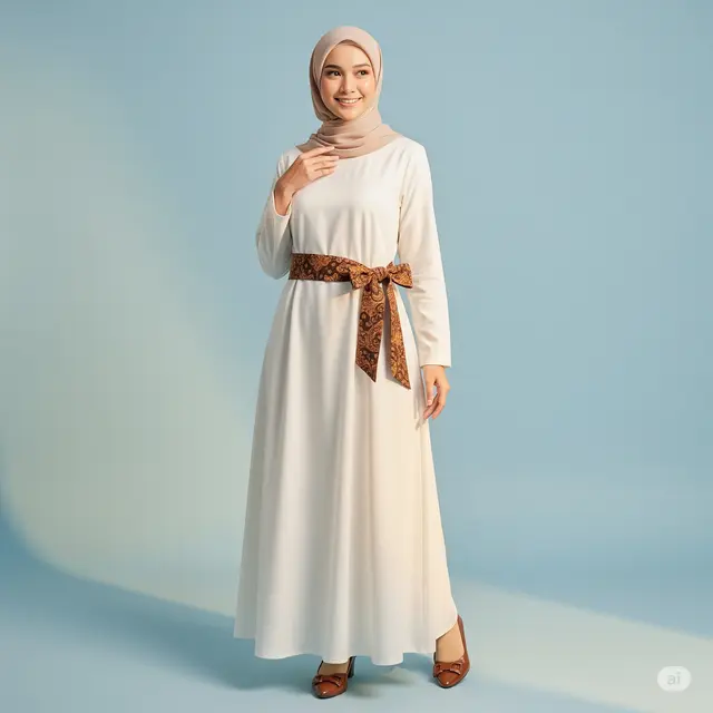 8 Model Gamis Polos Kombinasi Batik Sedikit: Tampil Elegan dengan Sentuhan Etnik